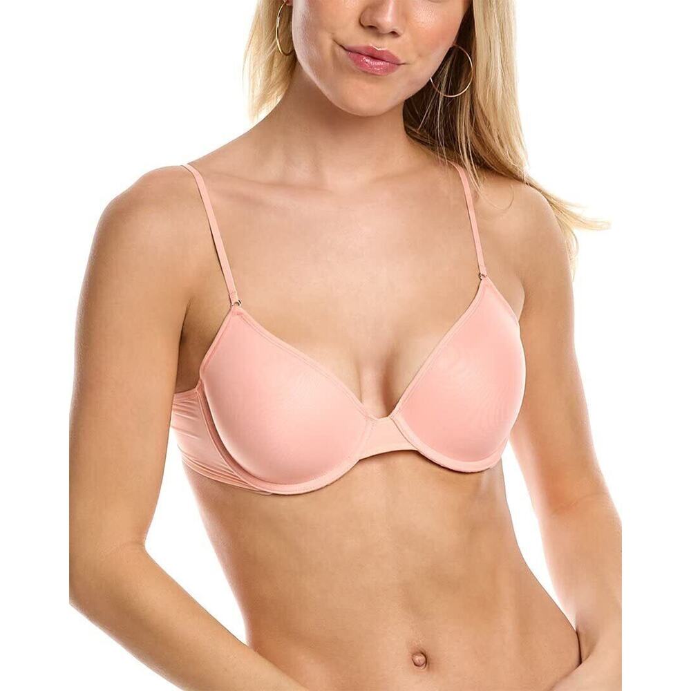 OnGossamer Womens Next to Nothing Micro Shirt Bra Peach Pear 34 C US 14725
